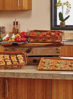 TEENRA Microwave Oven Copper Baking Tray BarBecue Tray Fry P