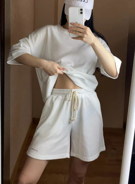 2022 summer lazy sports wind breathable waffle loose leisure