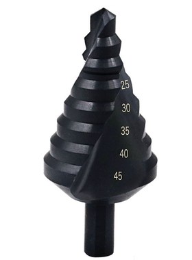 Hss Spiral Grooved Step Cone Drill Bit 10-45mm Nitriding Coa