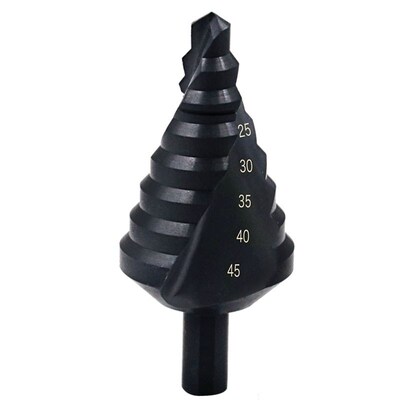 Hss Spiral Grooved Step Cone Drill Bit 10-45mm Nitriding Coa