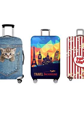 Thick Elastic Luggage Protective Covers,3D Sumer Travel Flam