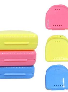 1pcs Retainer Box Denture Bath Box Case With Holes  False