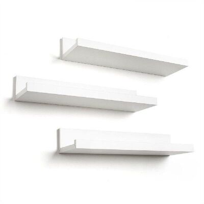 3Pcs 14 Inch Floating Shelves White Wall Mounted Display