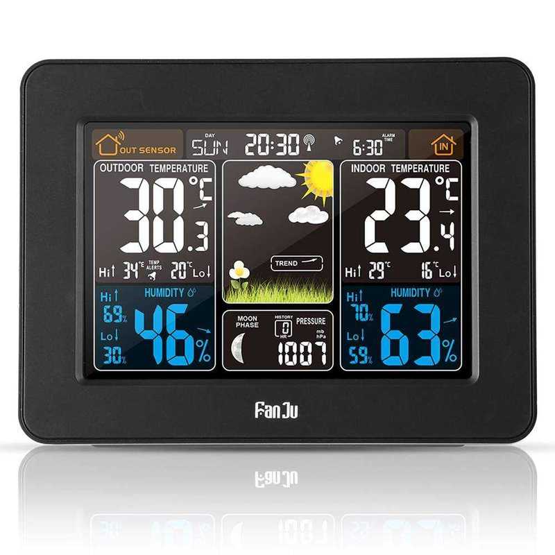 FanJu FJ3365 E/S Weather Station Multi-function Digital Clo