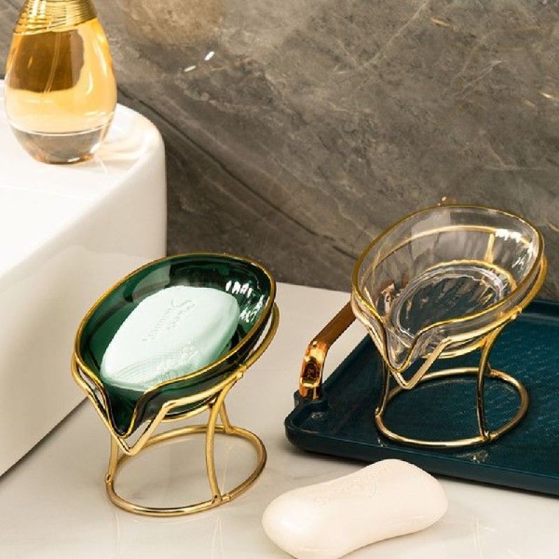 Leaf Shape Soap Box Drain Iron Rack Soap Holder Laundry