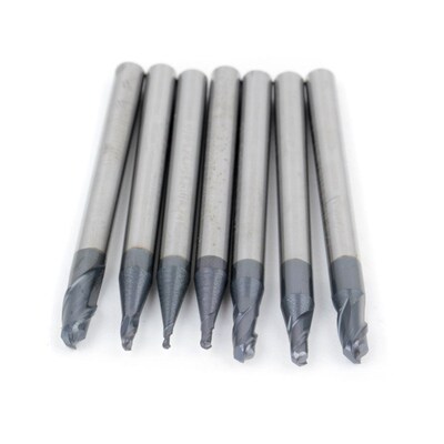 7PCS Tungsten Carbide Endmill Set 2 Flutes Ball Nose Engravi