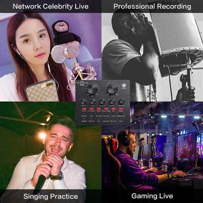 Microphone Sound-Card Audio-Interface Live-Broadcast Karaoke