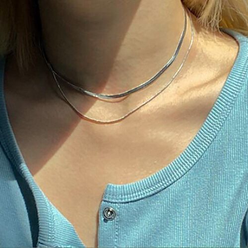 Double layer snake bone chain neck chain fashion necklace