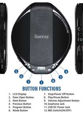 Portable CD Player Hifi with Headphones Walkman Player Shock