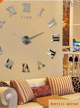 2021 New  Wall Clock 3D Home Decor Large Roman Mirror Fas