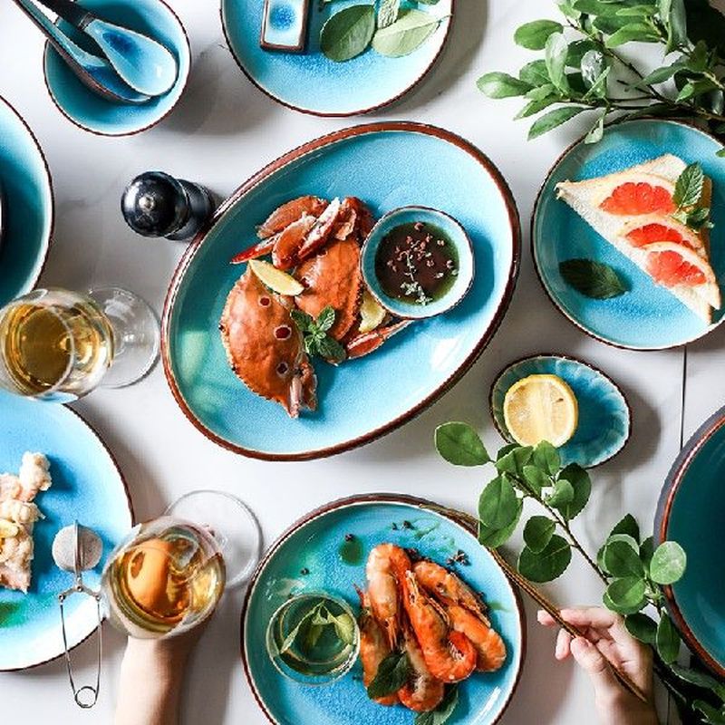Ice Cracking Glaze Ceramic Tableware Dishes Rice Bowls