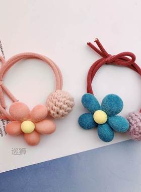 Japanese and Korean net red flower head rope female hair rin