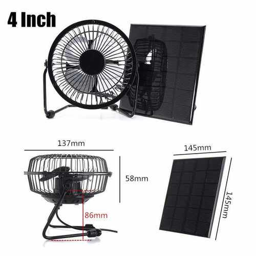 -High Quality 4 Inch Cooling Ventilation Fan SB Solar Powere