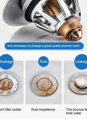 Zezzo?Stainless Steel Bounce Core Push-type Drain Filter Uni