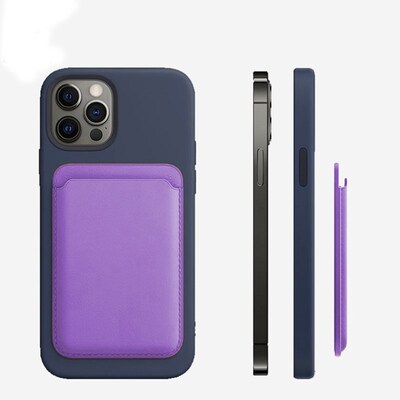 original magnetic card holder for iPhone 12 leather clip ba