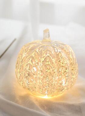 Lifelike Pumpkin Lamp Props Light for Shelf Wine Cabinet Din