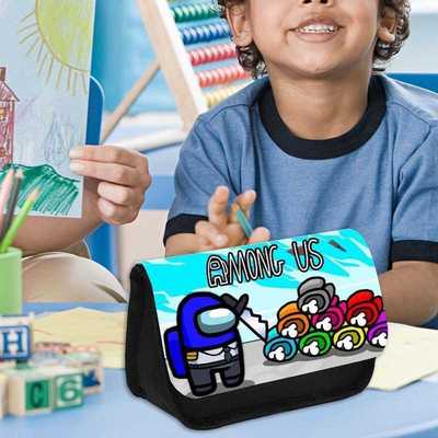 Cartoon game AMONG US pencil case stationery box children b