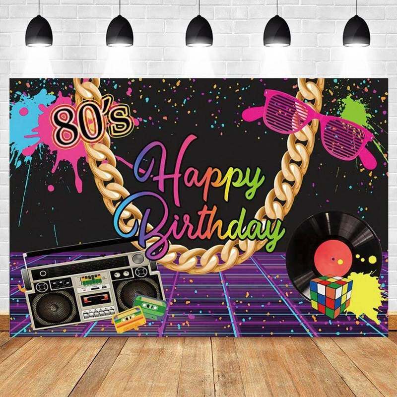 80s 90s disco party backdrop music dance show time stage rec