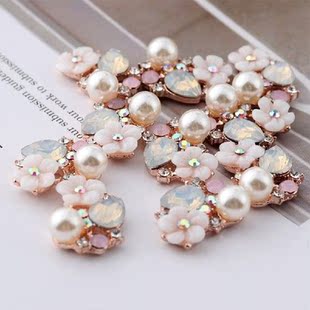 10PCS Flower Rhinestone Buttons For Wedding Decoration