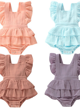 Citgeett Summer Solid 0-24M Newborn Baby Girl Clothes Ruffle