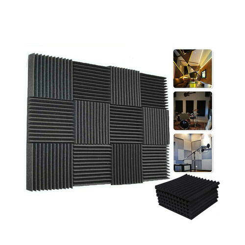 12pcs Acoustic Wall Panels Sound Proofing Foam Pads Studio
