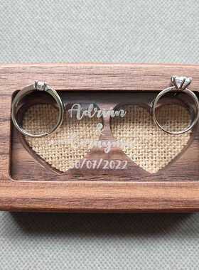 Personalized Wedding Ring Box Wooden Wedding Ring Bearer Box