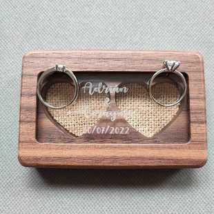 Personalized Wedding Ring Box Wooden Wedding Ring Bearer Box