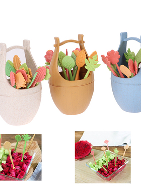 16pcs  Fruit Fork Fruit Toothpick Lunch Cake Dessert Pick