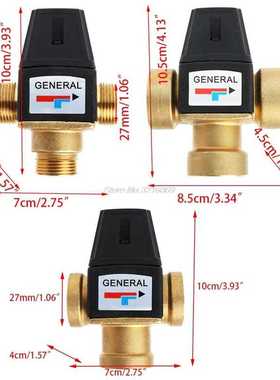 New 3 Way Brass DN20/DN25 Male Female Thread Water Thermost