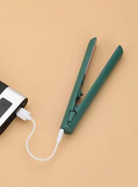 1pc Portable Cordless Hair Straightener Curler Mini