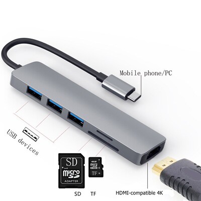 Type C Thunderbolt 3 to HDMI-compatible 4K USB C 3.0 Adapter