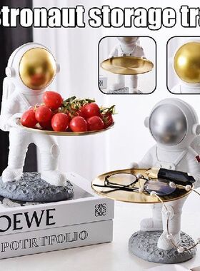 Creative Astronaut Statue Storage Tray Resin Sculpture