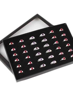 Hot Sales Transparent Window PVC 36 Slots Ring Box Tray