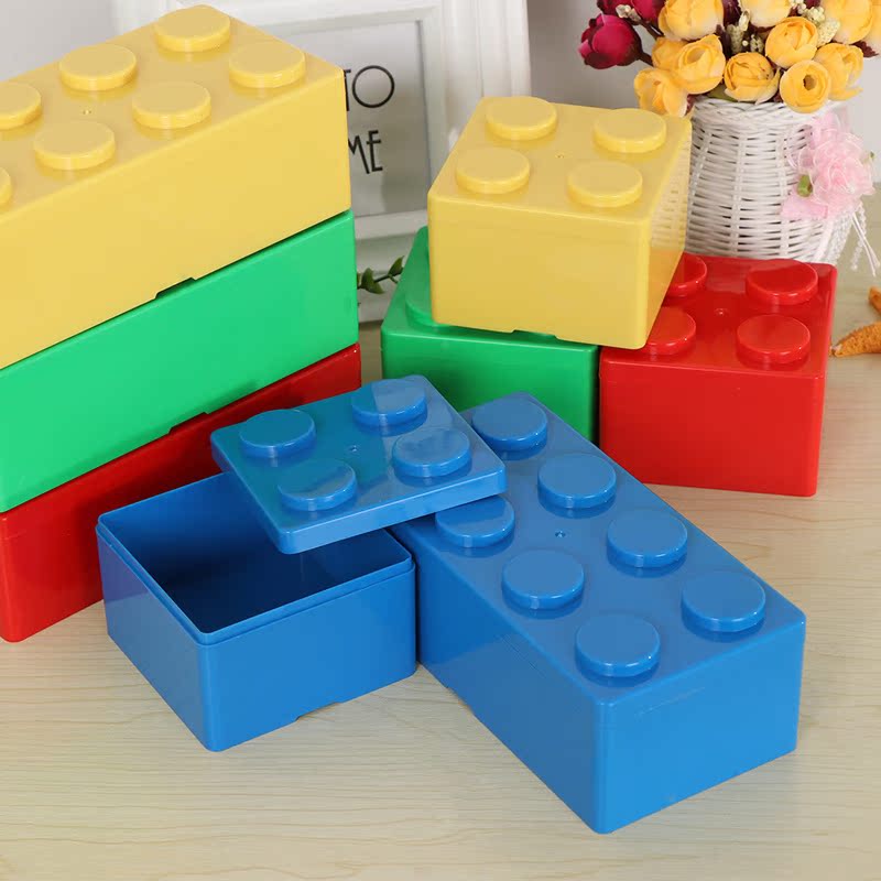 1 PC Creative Storage Box Building Block Shaped Plastic Savi