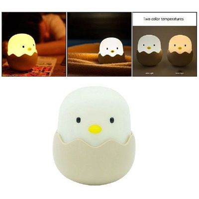 Eggshell Chick Night Light Silicone LED Touch Bedroom Lamp