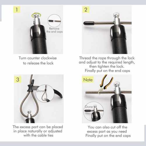 Jump Rope Set 2 Adjustable Speed Skipping Ropes with Aluminu