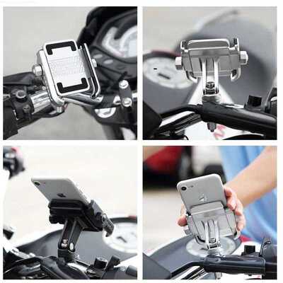 Aluminum Alloy Motorcycle Motorbike Handlebar Phone Holder U