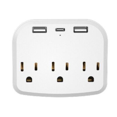 2 USB 3.4A US Plug Outlet Extender USB Wall Charger 3
