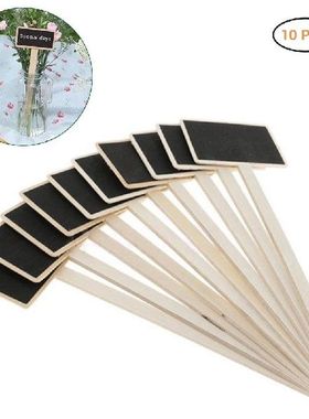10Pcs Mini Wooden Blackboard Garden Flowers Plants Tags