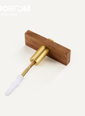 Walnut Brass Hooks Bathroom Indoor Kitchen Hallway Wall Clot