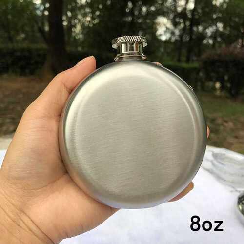 3oz/5oz/8oz Round Hip Flask with Funnel Stainless Steel Pock