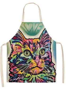 Kitchen Apron Baking Coffee-Shop Cartoon Dog Pinafore Cleani