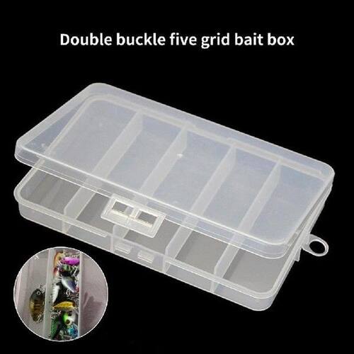 Plastic Fishing Tackle Box Double Buckle Portable Wear