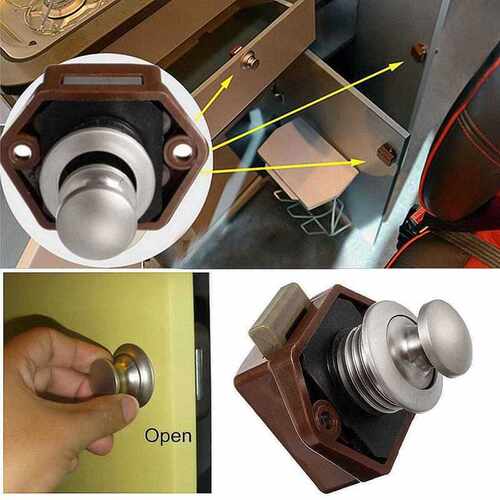 10 Pcs Push Button Keyless Lock Latch Cupboard Caravan Lock