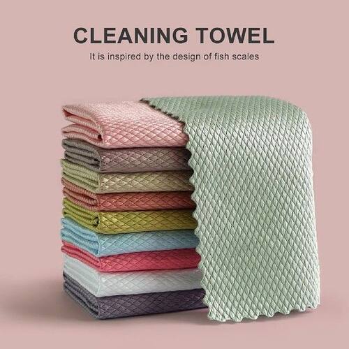 5pcs Efficient Microfiber Cleaning Cloth Anti-grease Wiping