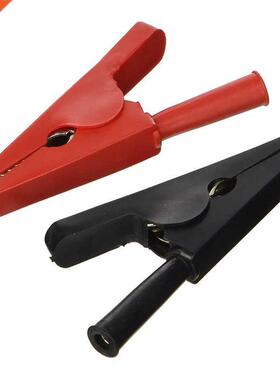 2Pcs Insulated Alligator Clips Test Crocodile Clamps Red Bla