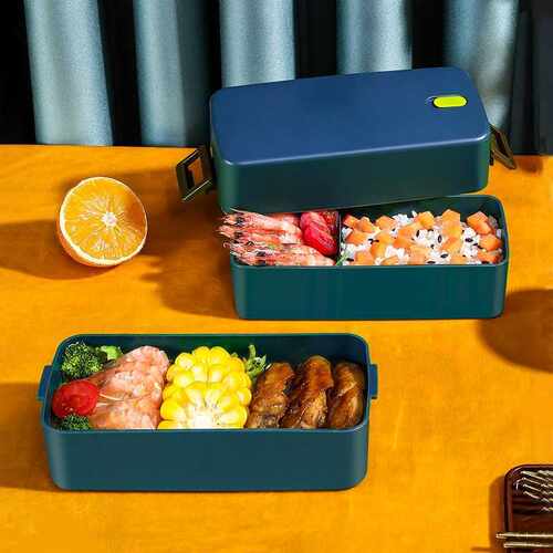 Lunch Box, 2-Layer Bento Box and Cutlery Set Lunch Boxes for