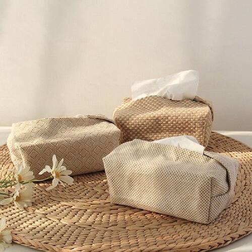Cotton Linen Cloth Art Tissue Box Simple Napkin Case
