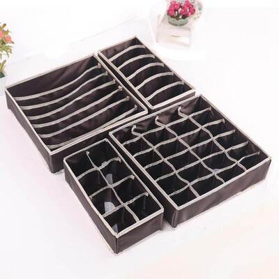 4pcs Storage Boxes nderwear Divider Drawer Lidded Closet nde