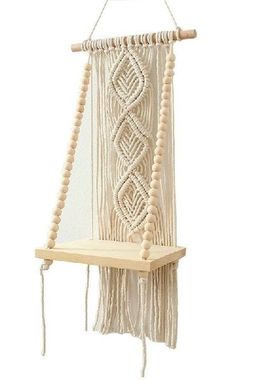 Rak Gantung Dinding Macrame Boho Rak Permadani Tenun Tangan